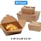 Paper Mart Kraft Take-Out Boxes 5.13" x 4.3/8" x 2.5" Convenient Food Storage